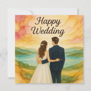 Cartes de vœux de mariage joyeux