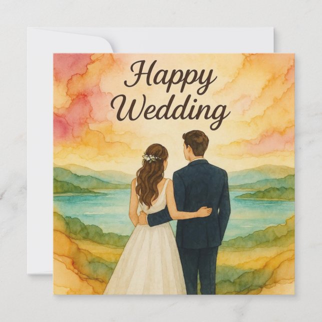 Cartes de vœux de mariage joyeux  (Devant)