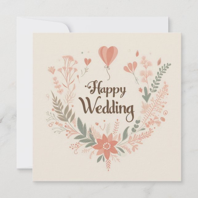 Cartes de vœux de mariage joyeux  (Devant)