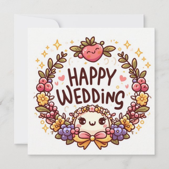 Cartes de vœux de mariage joyeux  (Devant)