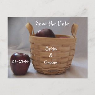 Cartes de vœux de mariage Panier de pomme rouge