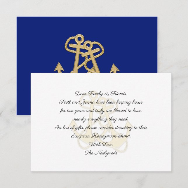 Cartes de voeux de mariage pour puits de souhaits  (Devant / Derrière)