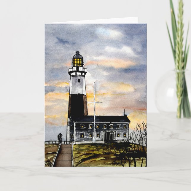cartes de voeux de New York de phare de point de (Devant)