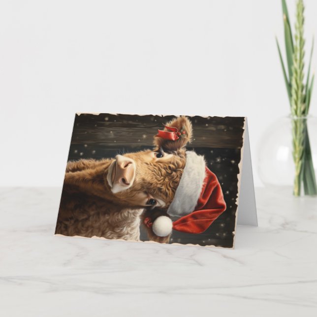 Cartes de vœux de Noël avec de mignons animaux de  (Devant)