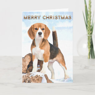 Cartes de voeux de Noël beagle