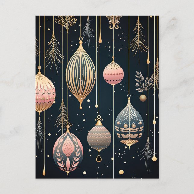 Cartes de vœux de Noël Boules festives (Devant)