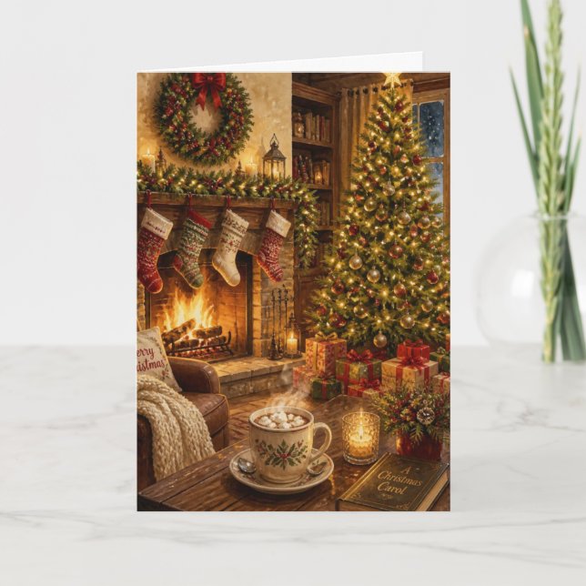 Cartes de vœux de Noël chaleureuses (Devant)