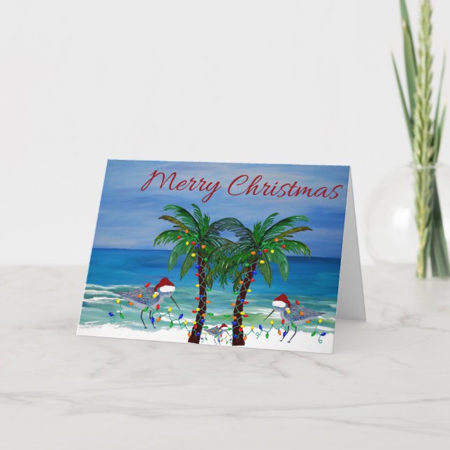 Cartes de vœux de Noël des bécasseaux. (Devant)