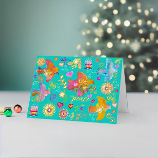 Cartes de vœux de Noël en art folklorique en papie