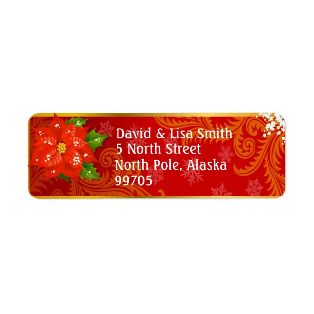 Cartes de voeux de Noël Étiquettes d'adresse de re (Devant)