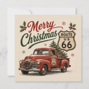 Cartes de vœux de Noël pour camion Rétro Route 66
