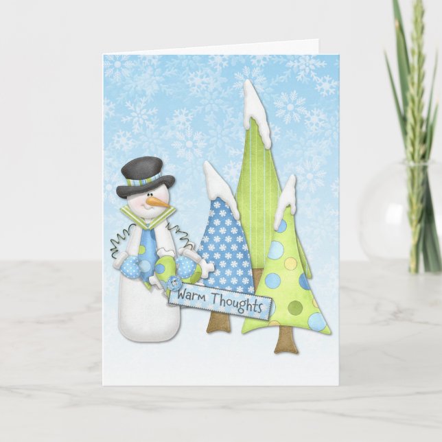 Cartes de voeux de Noël Snowman (Devant)