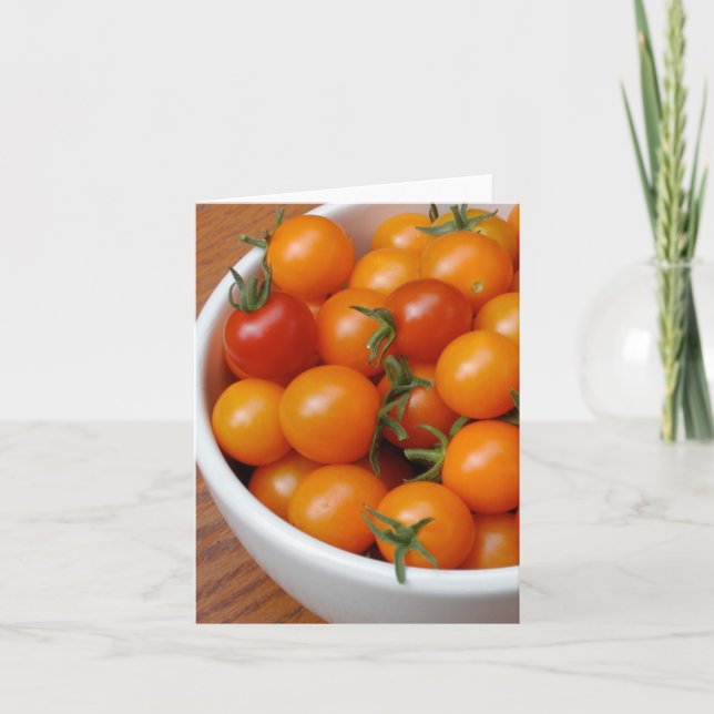 Cartes de voeux de photographie de tomates cerise (Devant)