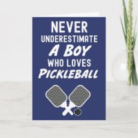 Cartes de vœux de pickleball pour garçons joueurs 