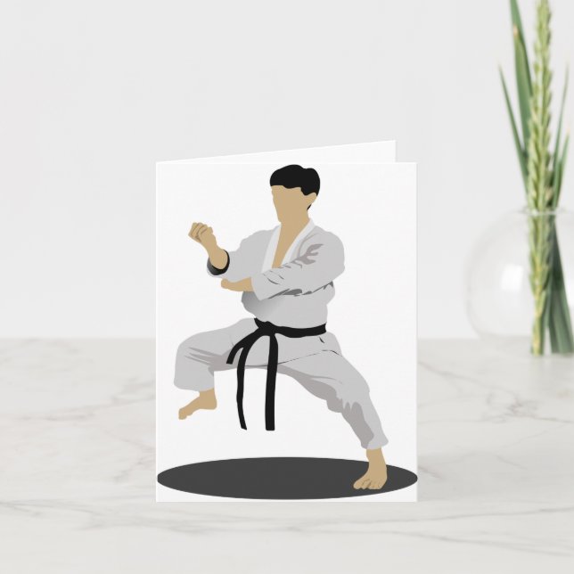 Cartes de vœux de pose de karaté (Devant)