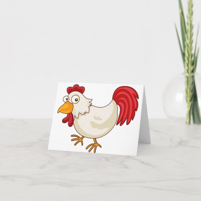 Cartes de vœux de poulet de dessin animé (Devant)