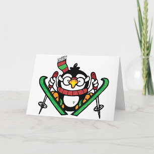 Cartes de vœux de saut à ski de pingouin