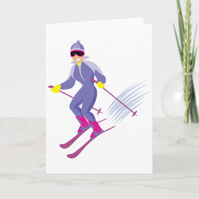 Cartes de voeux de ski (Devant)