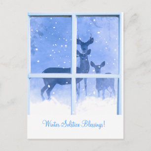 Cartes de vœux de solstice d'hiver Cerf