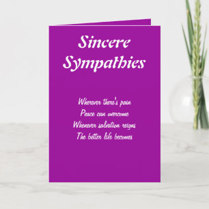Cartes de voeux de sympathie sincère
