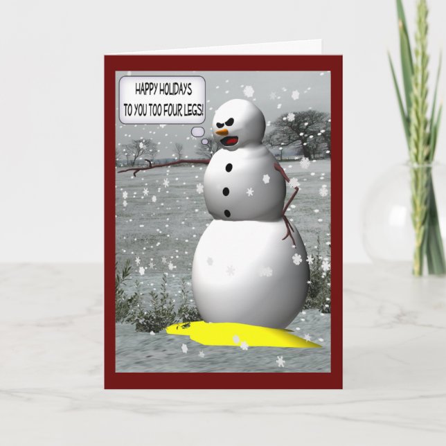 Cartes de voeux de vacances de bonhomme de neige (Devant)