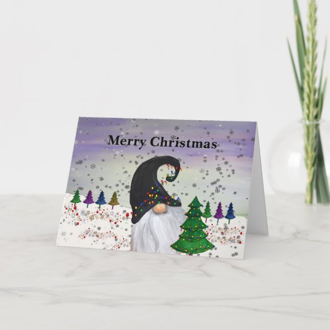 Cartes de vœux de vacances de Noël Gnome (Devant)
