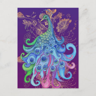 Cartes de voeux de vacances paisibles Peacock