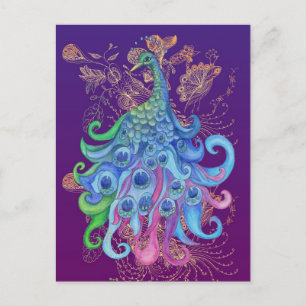 Cartes de voeux de vacances paisibles Peacock