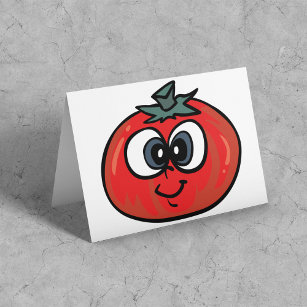 Cartes de voeux de visage de tomate