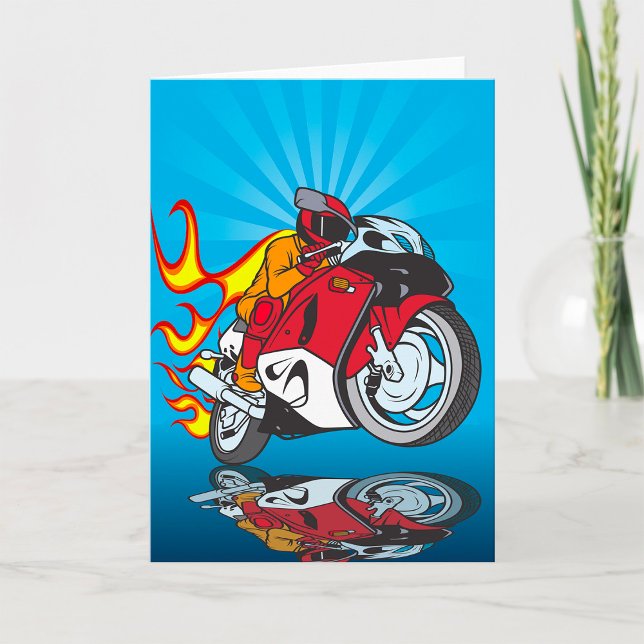 Cartes de voeux des motocyclistes flamboyants (Créateur téléchargé)