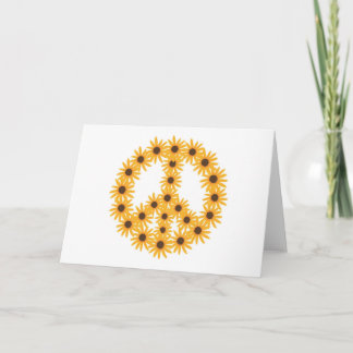 Cartes de voeux des signes de paix de tournesol