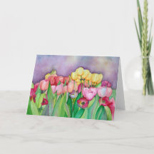 Cartes de voeux des tulipes