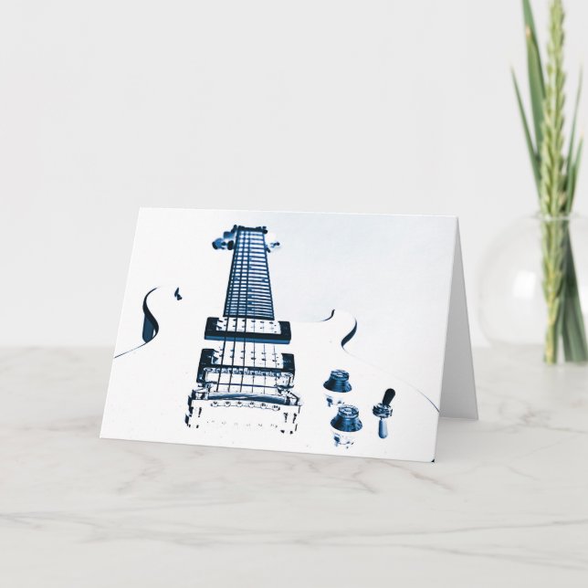 Cartes de voeux d'image de guitare (Devant)