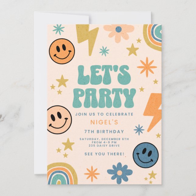 Cartes de vœux d'invitation d'anniversaire Design (Devant)