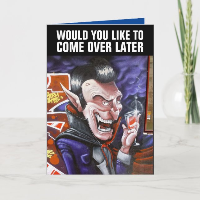 CARTES DE VOEUX DRACULA DRÔLES POUR HALLOWEEN (Devant)