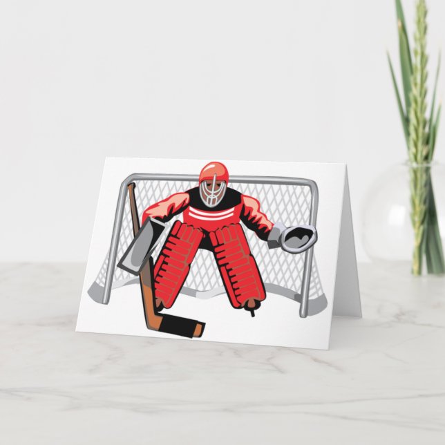Cartes de voeux du gardien de hockey sur glace (Devant)
