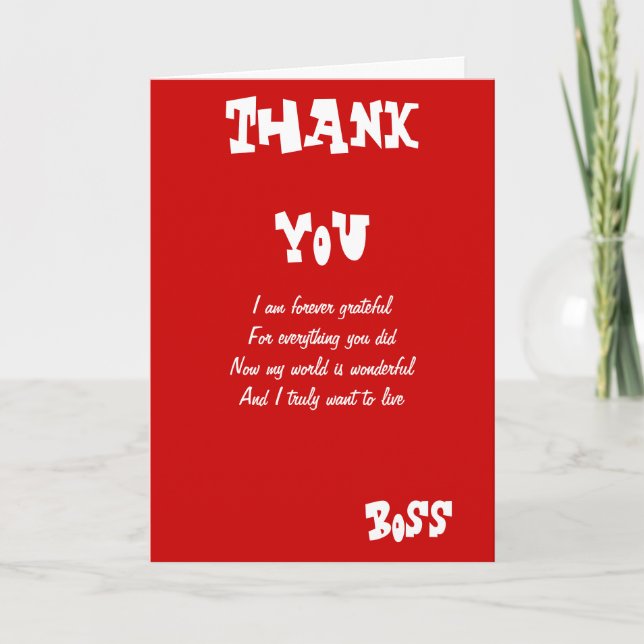 Cartes de voeux du patron Merci (Devant)