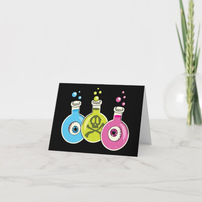 Cartes de voeux éffrayant de chimie d'Halloween (Devant)
