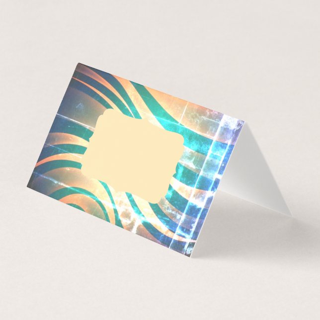 Cartes de voeux en bleu et pêche (Front)