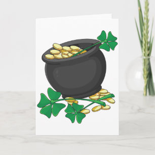 Cartes de voeux en or Lucky Pot