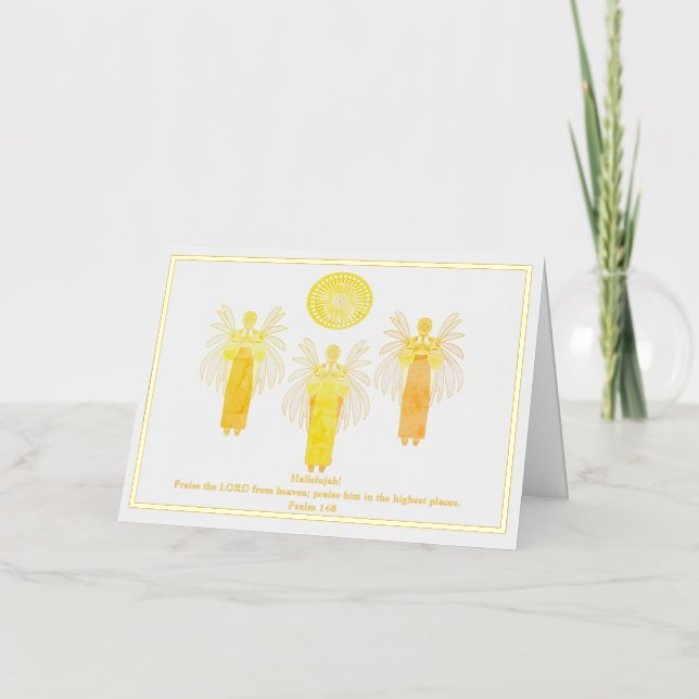 Cartes de vœux en papier d'aluminium louant Dieu p (Recto)