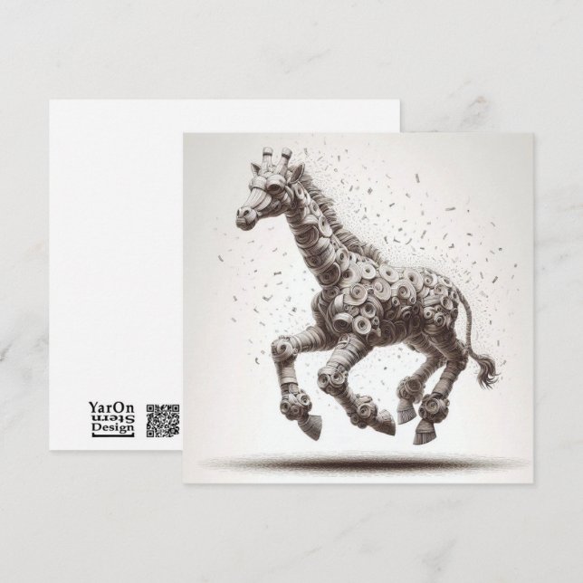 Cartes de voeux en papier de la Giraffe Rolled Mag (Devant / Derrière)