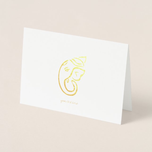 Cartes de voeux Etched Gold Foil Ganesha (Devant)