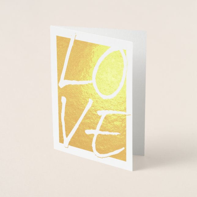 Cartes de voeux Etched Gold Foil LOVE (Devant)
