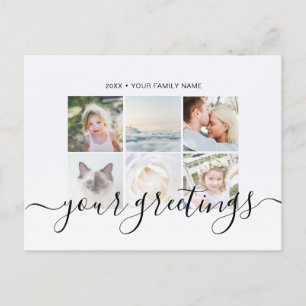 Cartes de vœux familiales de photos élégantes et m