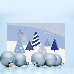 Cartes de vœux fantaisistes aux arbres bleus avec 