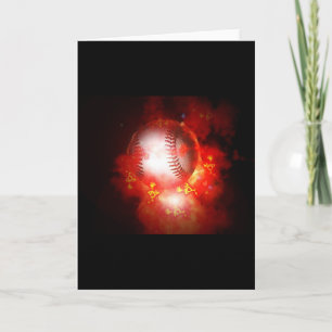 Cartes de voeux Flaming Baseball