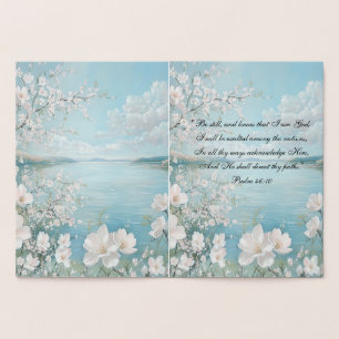 Cartes de vœux florales avec verset biblique perso