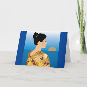 Cartes de voeux Geisha Girl