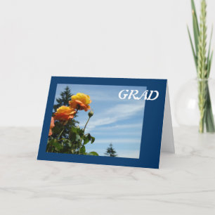 Cartes de vœux GRAD Ciel Bleu Rose Orange Fleurs